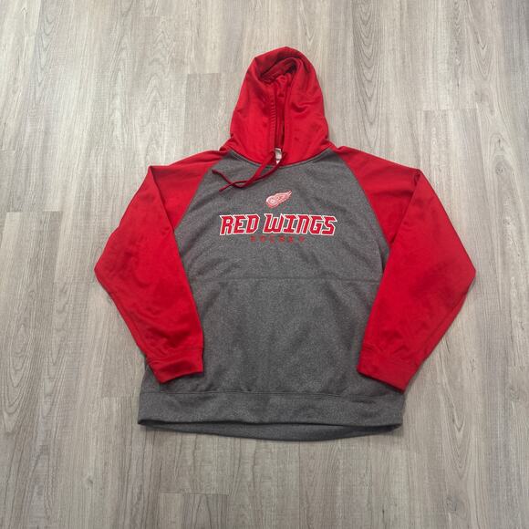 NHL Detroit Red Wings Sweatshirt Men's Extra Large XL Gray Reebok Hoodie Hockey - Picture 1 of 8